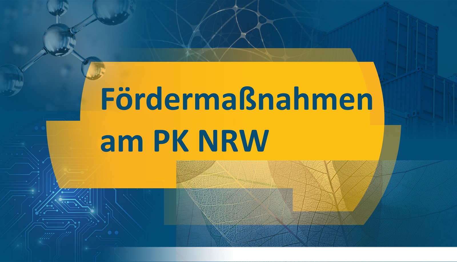 Grafik mit dem Schriftzug "Fördermaßnahmen am PK NRW"